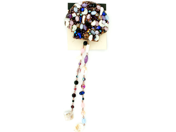hair comb with assorted beads