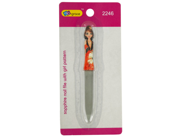 Sapphire Metal Nail File with Girl Pattern