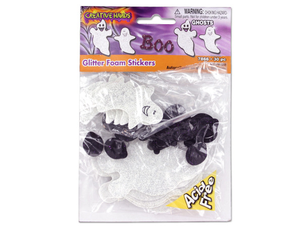Ghost glitter stickers, pack of 30