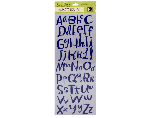 Rub-on alphabet sticks