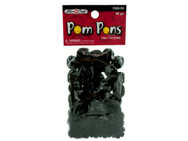 Black craft pompoms - Click Image to Close