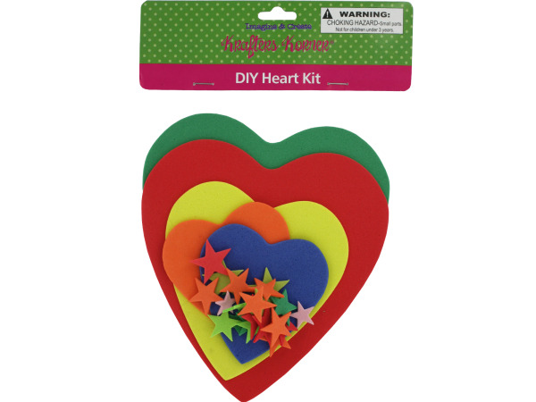 Do-it-yourself foam heart craft kit