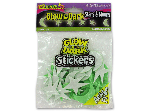 Glow in the dark moon and stars stickers