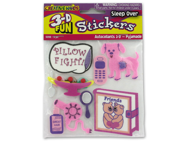 3-D Sleep over theme stickers