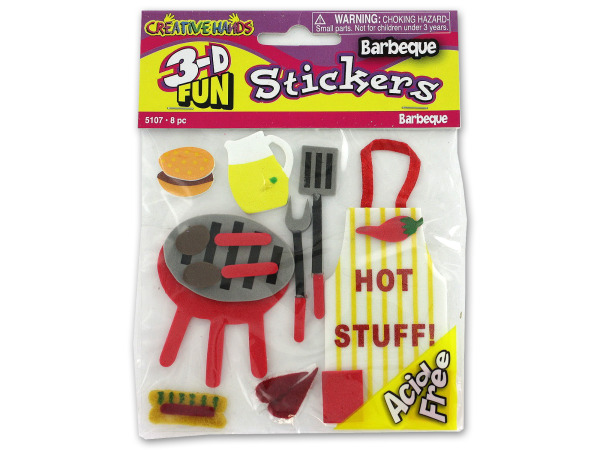 3-D Barbecue theme stickers