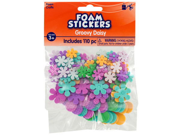 Foam Groovy Daisy Glitter Stickers