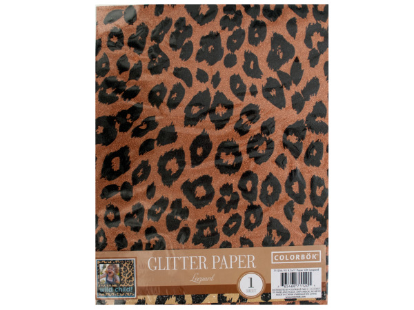 Leopard Print Glitter Paper