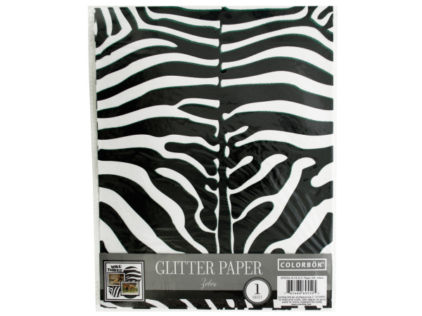 Zebra Print Glitter Paper
