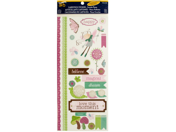 Magical Fairy Cardstock Stickers with Glitter & Embossed Accents
