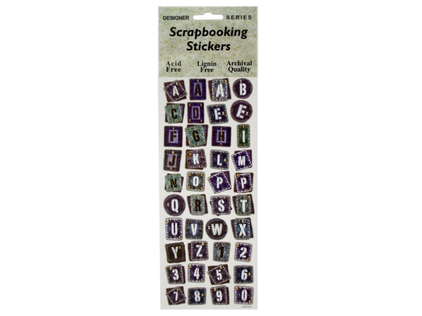 Denim Stencil Alphabet Scrapbooking Stickers
