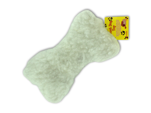 Faux sheepskin plush dog toy