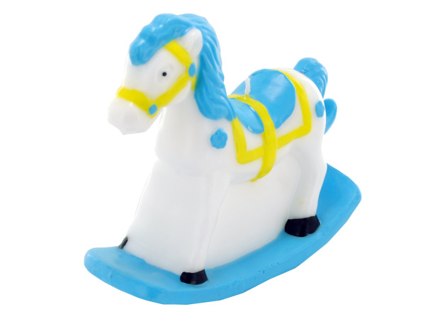 4.5inch x 4inch blue rocking horse candle