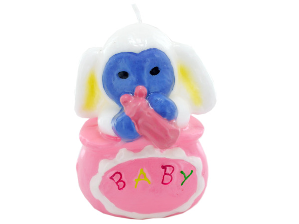 4 Inch x 2.5 Inch Pink Animal Candle