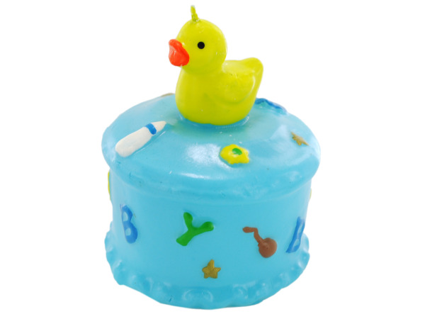 3inch x 3inch blue baby duck box candle