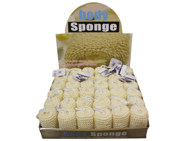 Loofah body sponge display