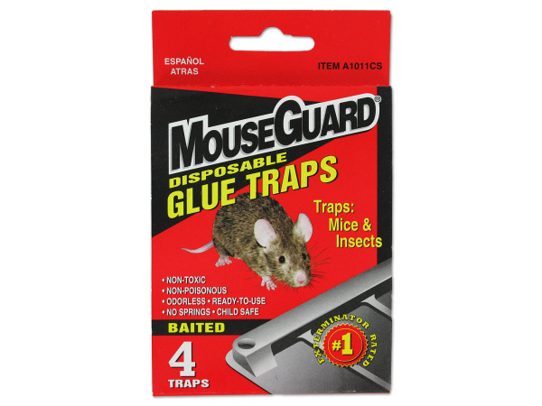 Disposable mouse traps, 4 piece