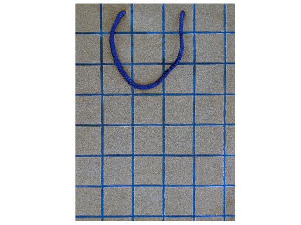 9" Blue Glitter Grid Gift Bag