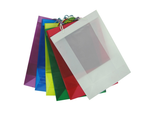 Transparent colored gift bags, assorted
