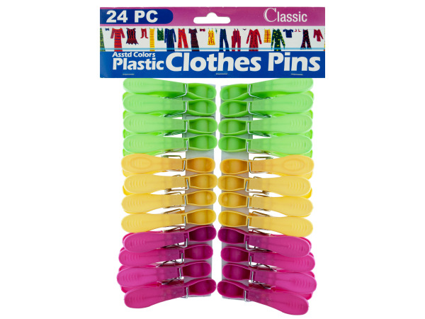 24pc plastic clothespins