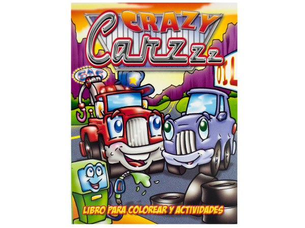 Crazy cars coloring and activity book