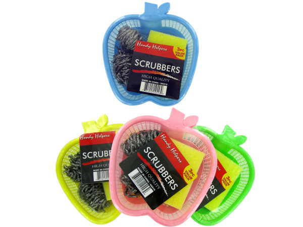 3 Piece Scrubbers and Basket
