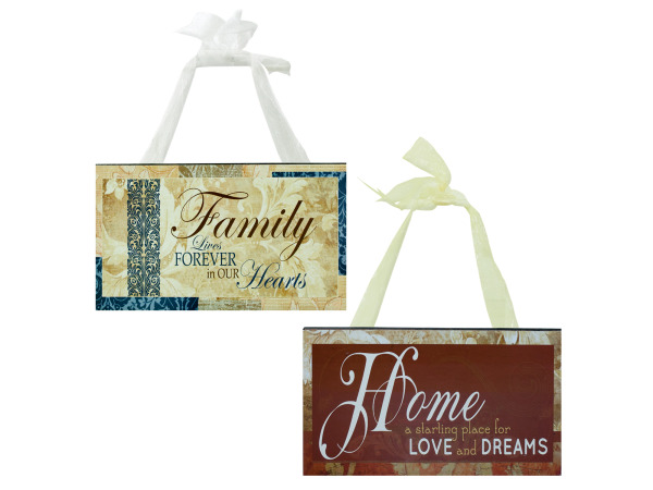 Wood Sign with Fabric Hanger - Click Image to Close