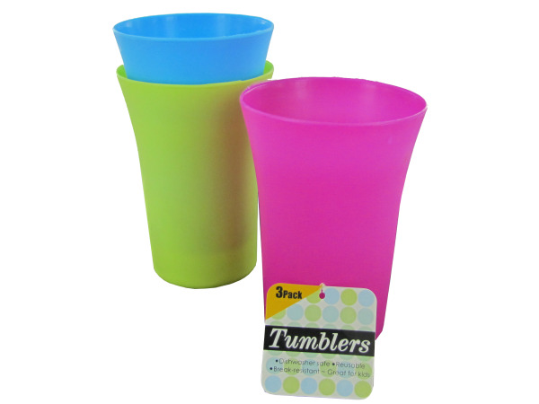 Colorful tumblers, pack of 3