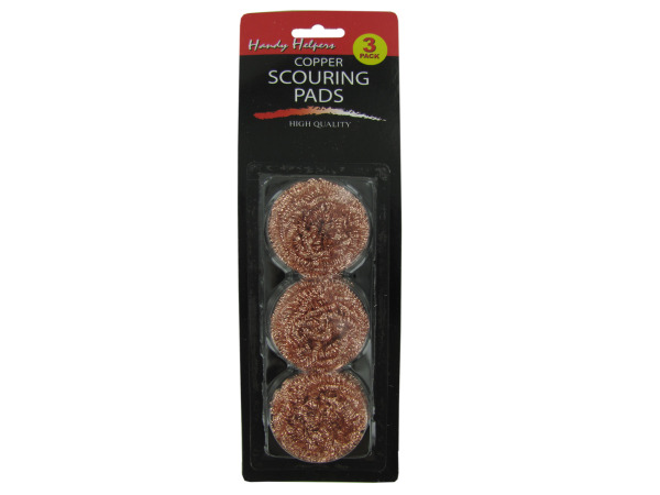 Copper scouring pads, package of 3