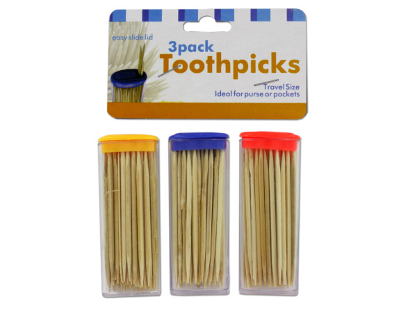 Travel Size Toothpick Containers with Toothpicks
