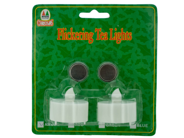 2 pack flickering tealights