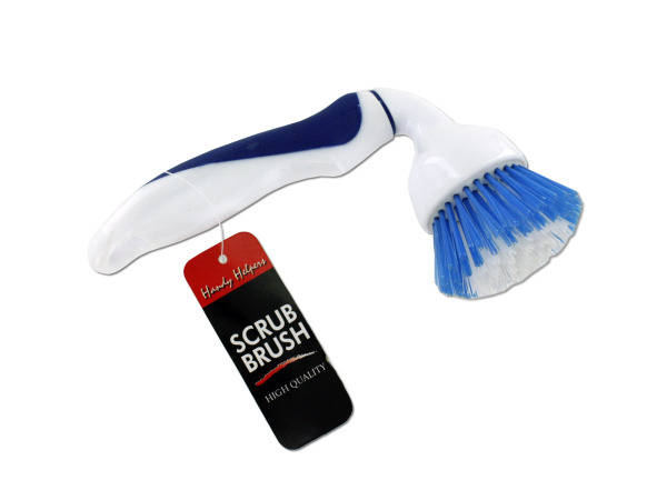 Scrub brush with elbow-shaped handle