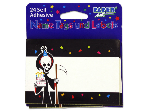 Grim Reaper name tags/labels, pack of 24