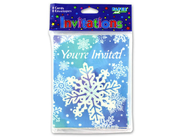 Snowflake invitations, pack of 8
