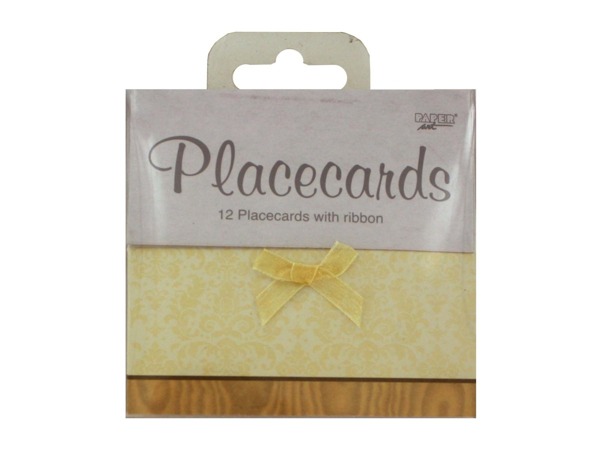 Elegant place cards with ribbon, pack of 12