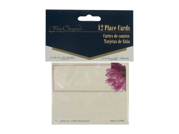 Peony Bloom place cards, pack of 12