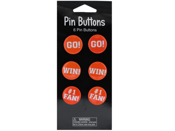 6 pack orange pin buttons