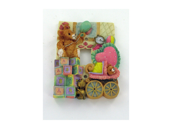 Polyresin bear light switch cover