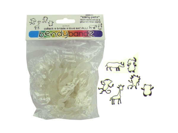 Zany Pets stretchy bands, pack of 24