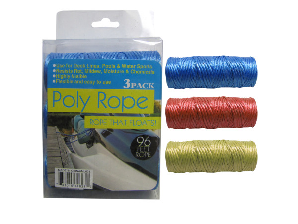 Polypropolyne rope, 3 pack, 96 feet total