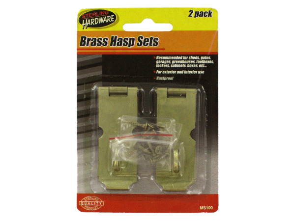 2 Pack brass hasp set with screws