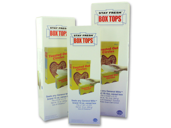 3 piece set stay fresh cereal box top covers