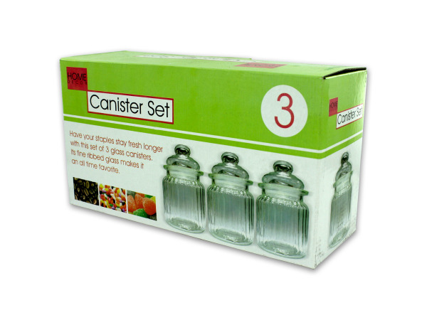 Clear canister set, pack of 3