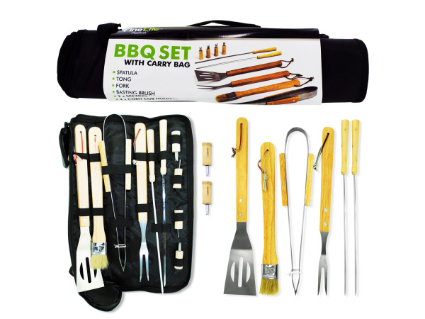 Barbecue set with carry bag