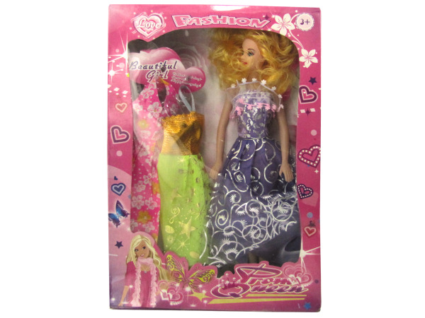 Prom Queen Fashion Doll with Dresses Set