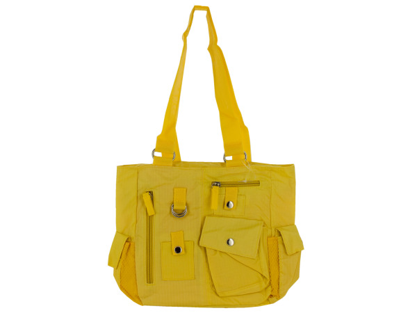 Yellow Ripstop Handbag with Pockets