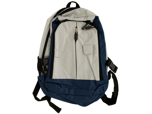 Grey/Blue Backpack with Padded Straps