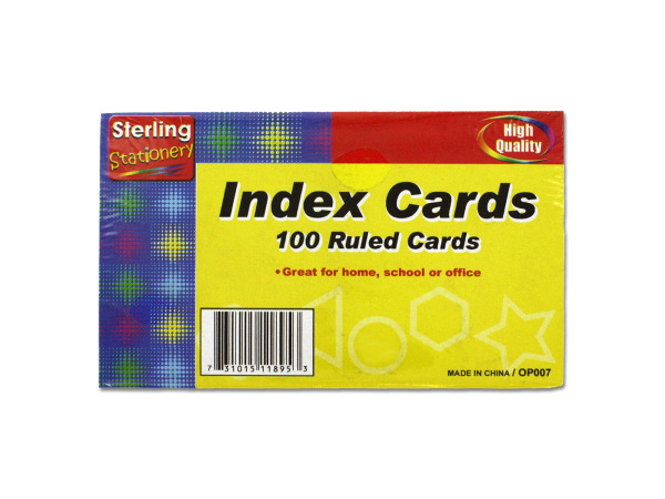 Ruled index sheets