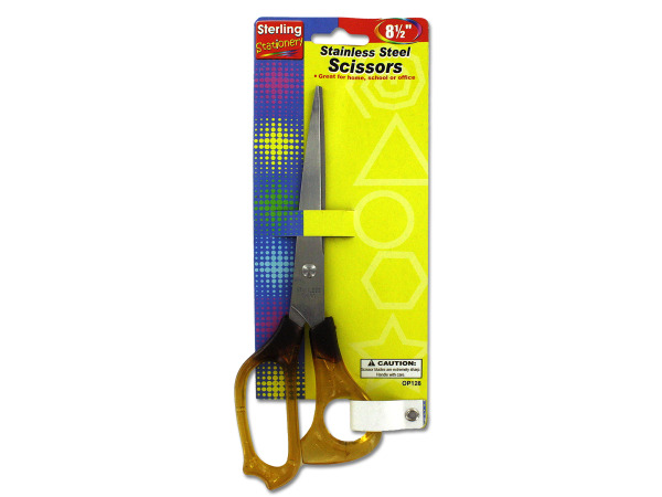 Scissors with plastic handle