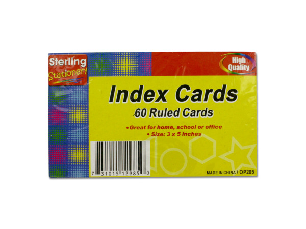 60 Pack ruled index cards