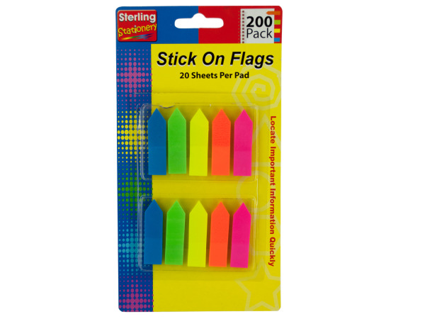 Neon Arrow Stick-On Flags Set